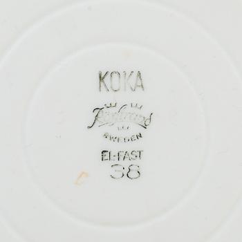 SERVIS, 12 delar, keramik. "Koka Blå", Hertha Bengtsson, Rörstrand, 1900-tal.