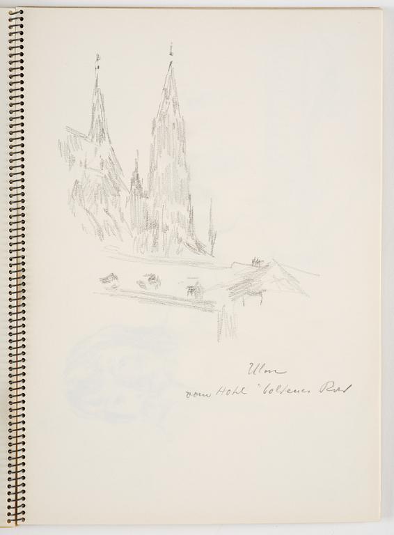 Lotte Laserstein, Skissblock med 23 teckningar varav 3 signerade.