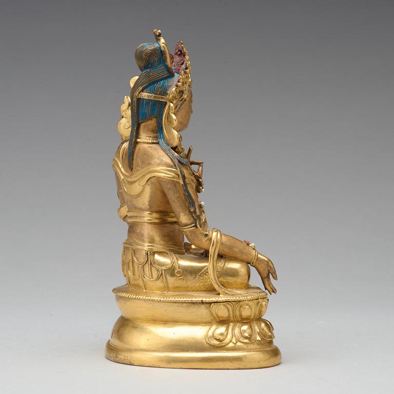 A gilt bronze figure of a White Tara, Tibetan-Chinese, 18th Century.