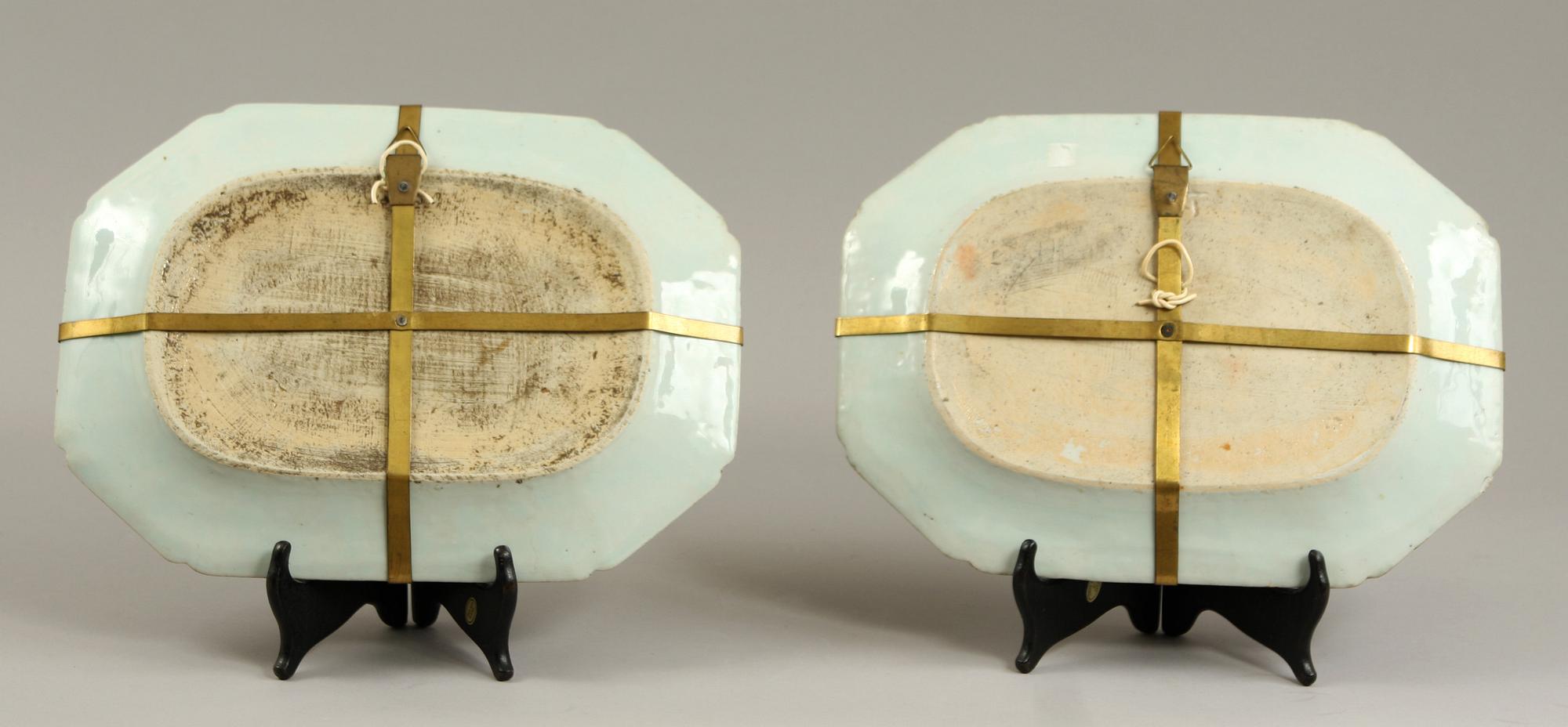 STEKFAT, 2 st, porslin, Kina, Qianlong, 1700-tal.