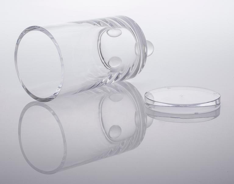 A glass vase by Karl Lagerfeld for Orrefors, signed and numbered 160/500.