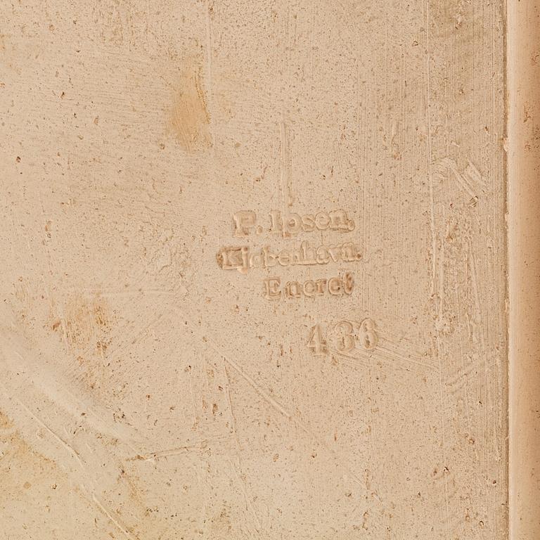 Bertel Thorvaldsen, after, a painted plaster relief, manufactered by Peter Ipsen, 19th century.