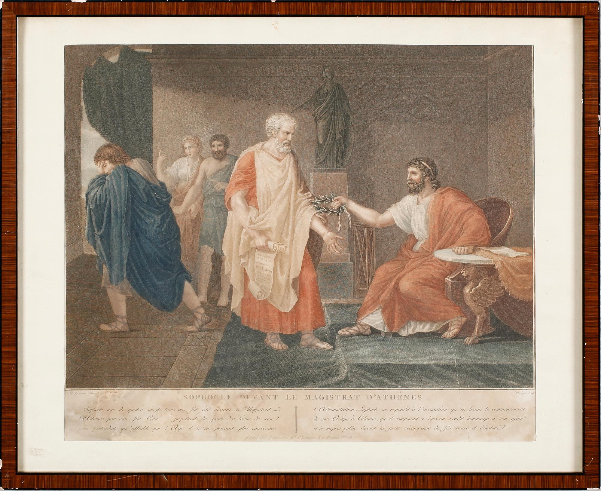 KOPPARSTICK, 2 st, efter Angelica Kauffman och Garnier, 1800-tal.