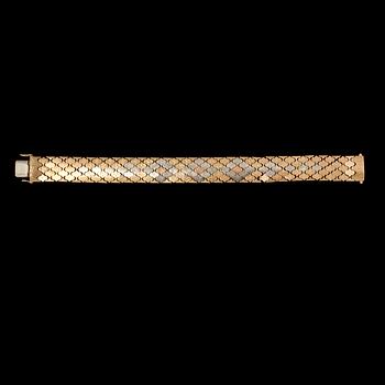 ARMLÄNK, 18k guld och vitguld, Italien, importstämplat, 1900-talets tredje kvartal. Vikt 44 g.