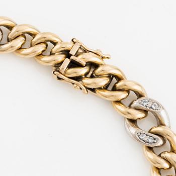 Bracelet in 18K gold and white gold with round brilliant-cut diamonds, JE Hellströmer.