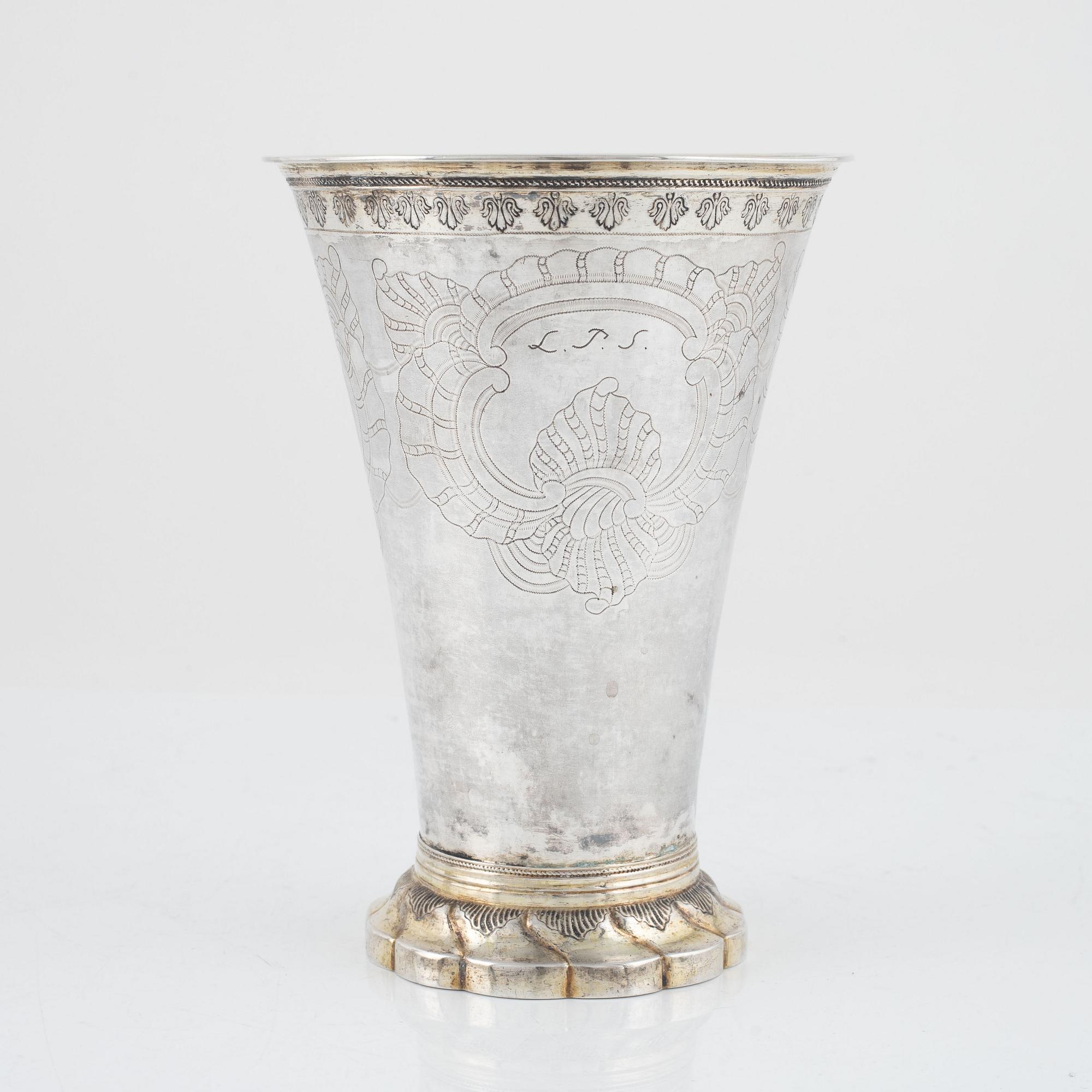 Johan Pettersen, a silver beaker, Rococo, Söderhamn, 1767.