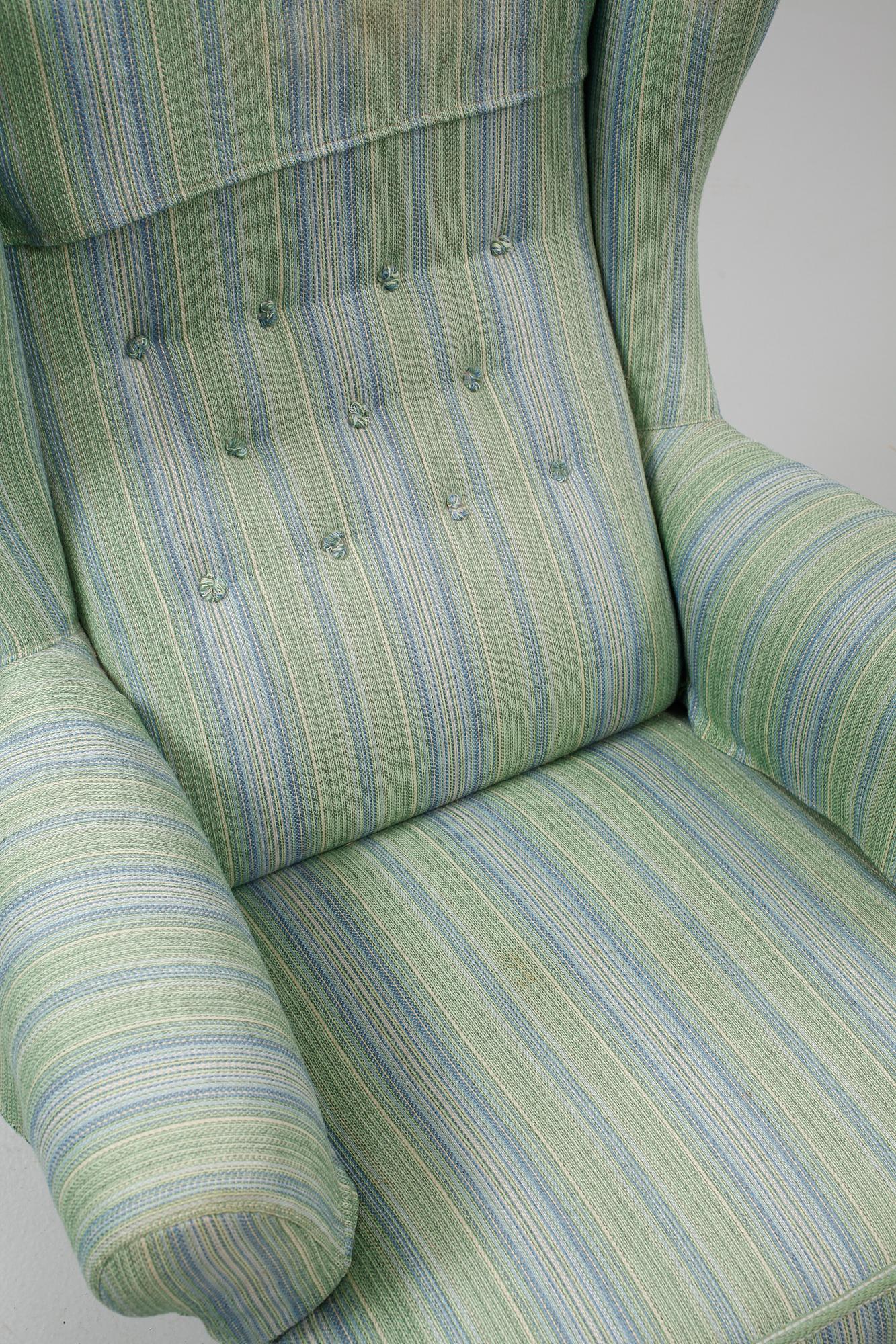 ÖRONLAPPSFÅTÖLJ, "Häggbom", Carl Malmsten, O H Sjögren, Tranås, daterad -83.