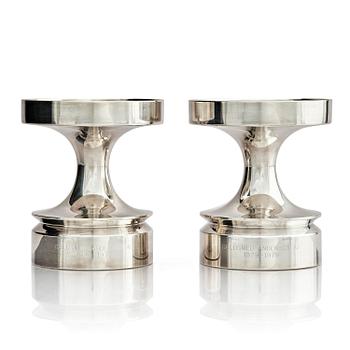 570. Eric Löfman, a pair of silver candlesticks, MGAB, Uppsala, Sweden, 1976.