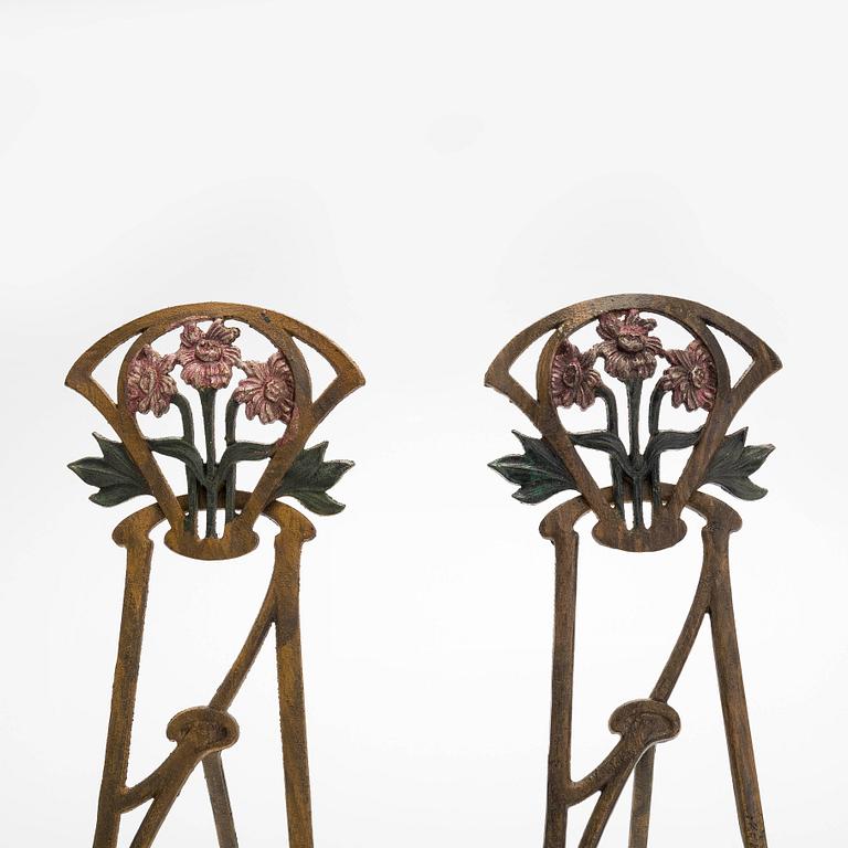 Valokuvatelineitä, pari, Jugend, 1900-luvun alku.