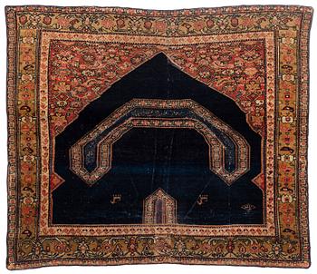400. A Senneh saddle cover, North West Persia, ca 80 ,5 x 92,5  cm.