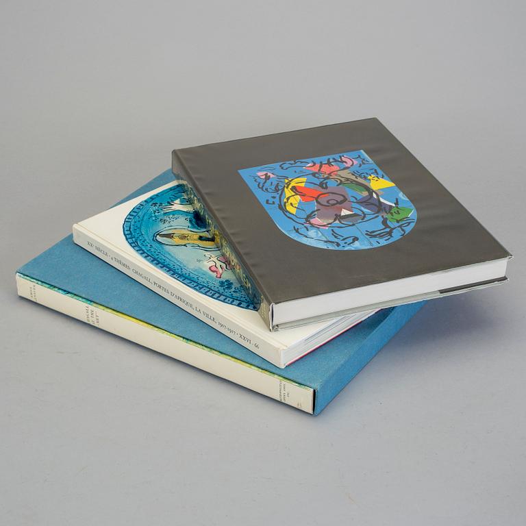 KONSTBÖCKER, 3 stycken, Marc Chagall.