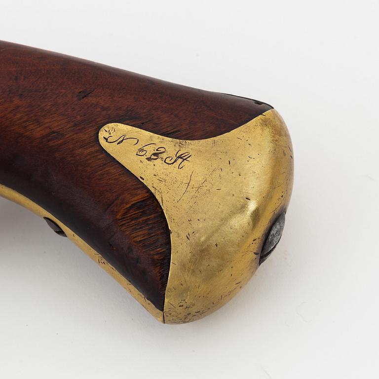 A Swedish rifled percussion pistol 1820-57(59) pattern.
