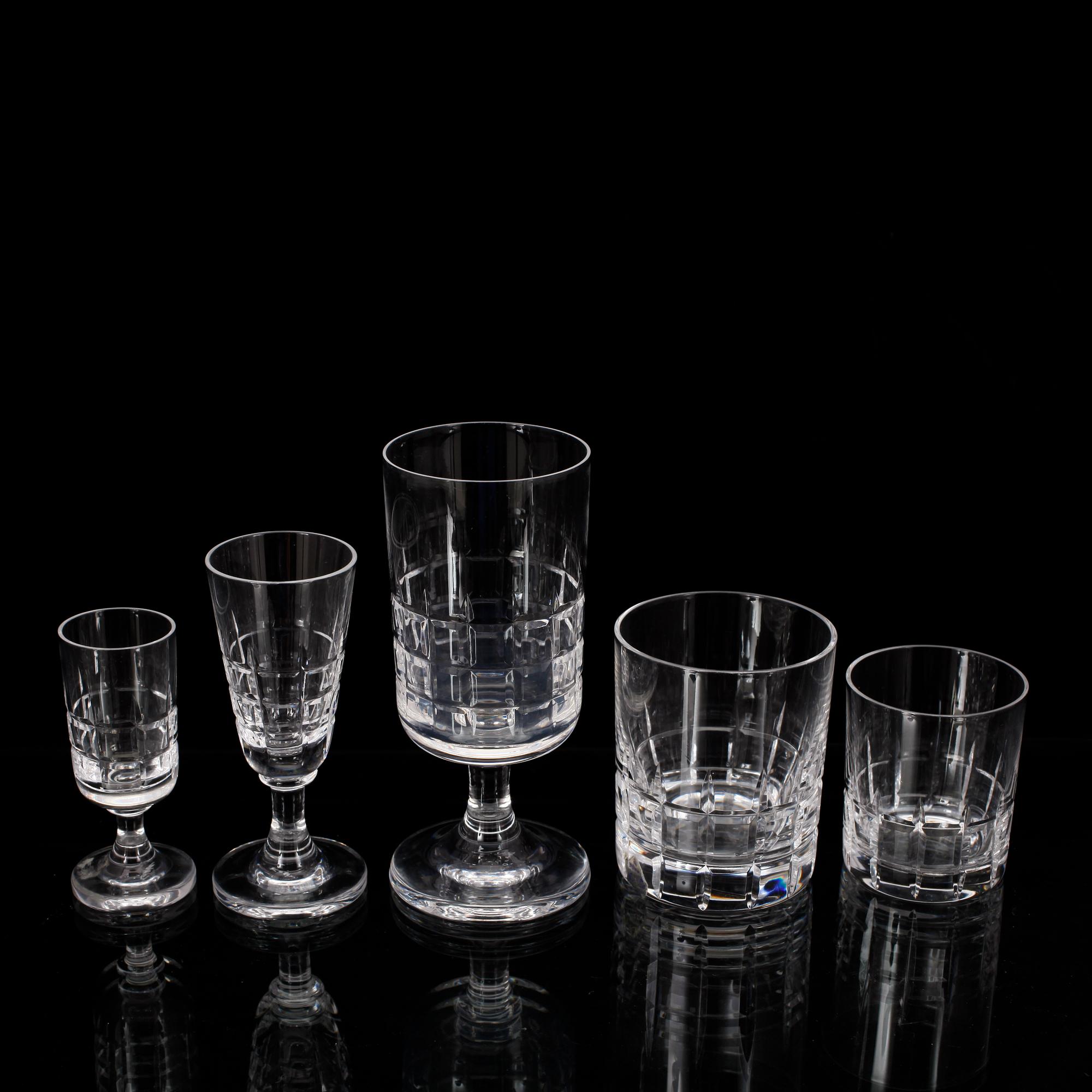 GLASSERVIS, 53 delar, glas, "City", Vicke Lindstrand, Kosta, 1960-80.