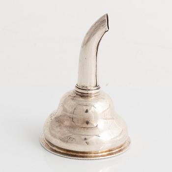 An Irish Silver Wine Funnel, mark of William Bond, Dublin, circa 1800.