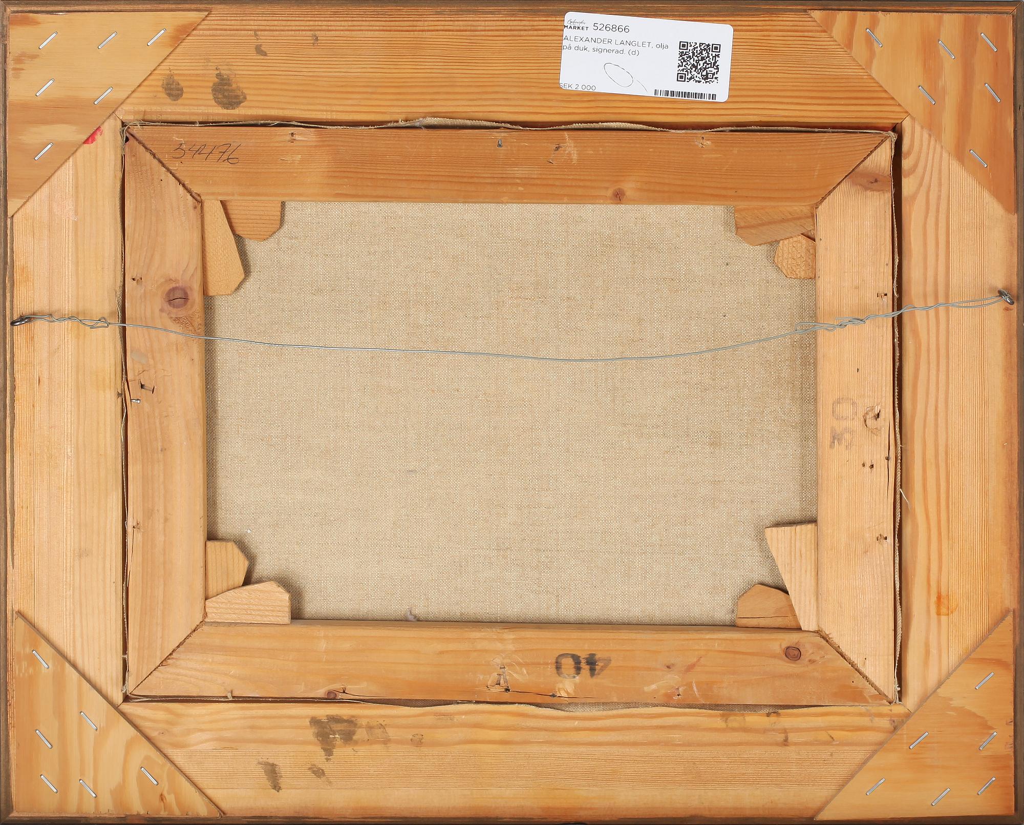 ALEXANDER LANGLET, olja på duk, signerad.