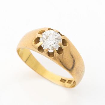 Ring, 18K gold with brilliant-cut diamond, 0.60 ct, J Petterssons, Stockholm, 1962.