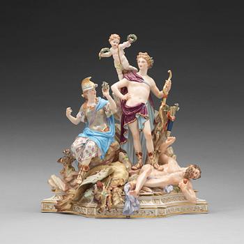 265. FIGURGRUPP, porslin. Meissen, omkring 1900.