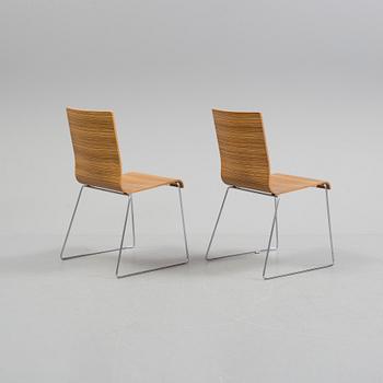 6 "Kuadra chair 1321" chairs from Pedrali Italy.