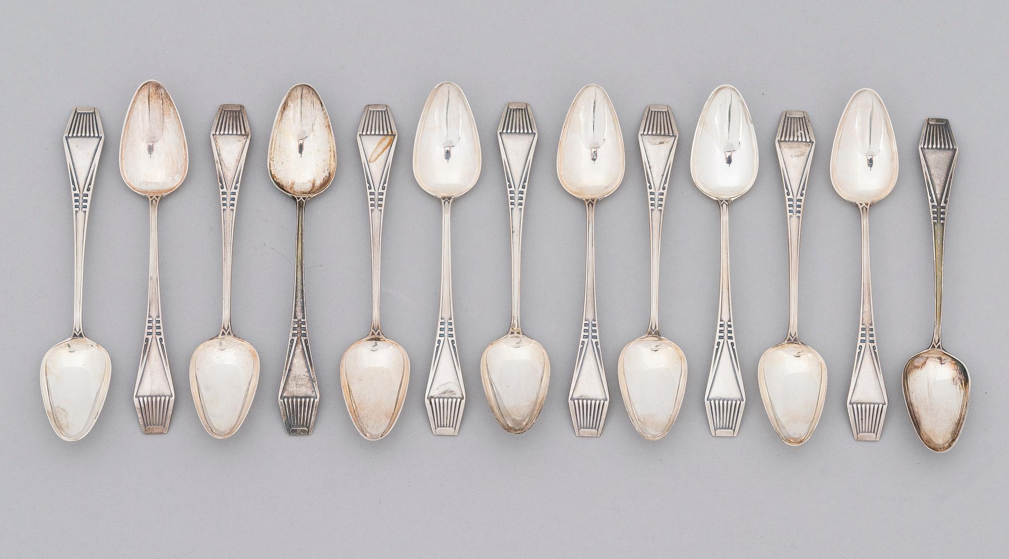 A 59-piece set of 'Suomi' silver cutlery, Kultateollisuus, Turku 1997-2010.