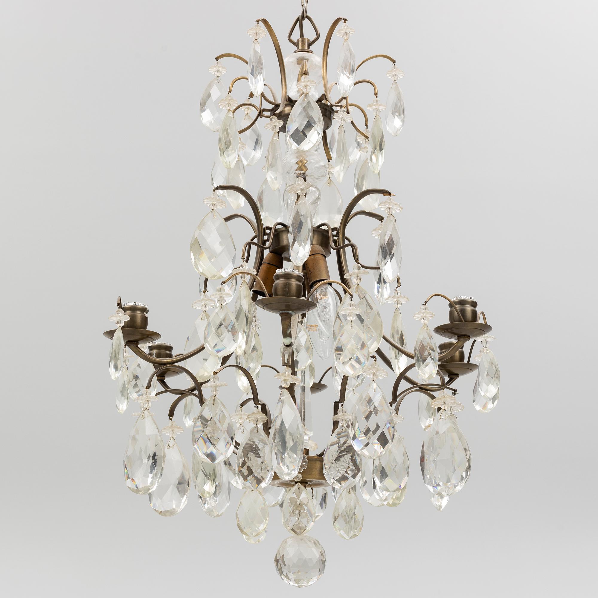 A Rococo style chandelier, first half of the 20th Century.