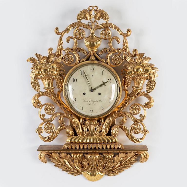 A late Empire wall clock by E. Engelbrechten.