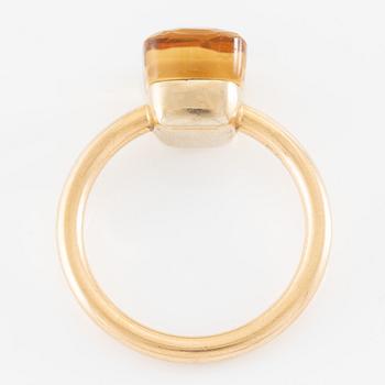 Pomellato ring 18K gold with a faceted citrine "Nudo Petit".