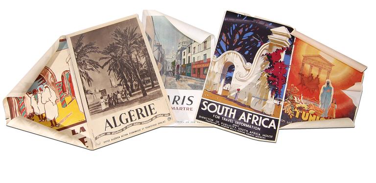 AFFISCHER, 5 st, Frankrike och Storbritannien, 1900-talets mitt.