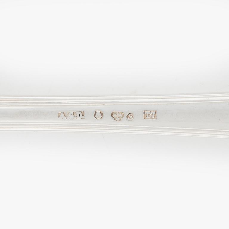 A 24-piece Swedish silver cutlery, model 'Old French', mark of A.G. Dufva, Stockholm, including 1921.
