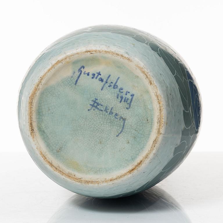 Josef Ekberg, a 'Sgrafitto' earthenware vase, Gustavsberg 1911.