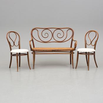 SOFFA samt STOLAR, Thonet, omkring 1900.