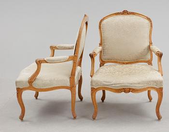 SALONGSMÖBLEMANG, 9 delar, nyrokoko, 1800-talets andra hälft.