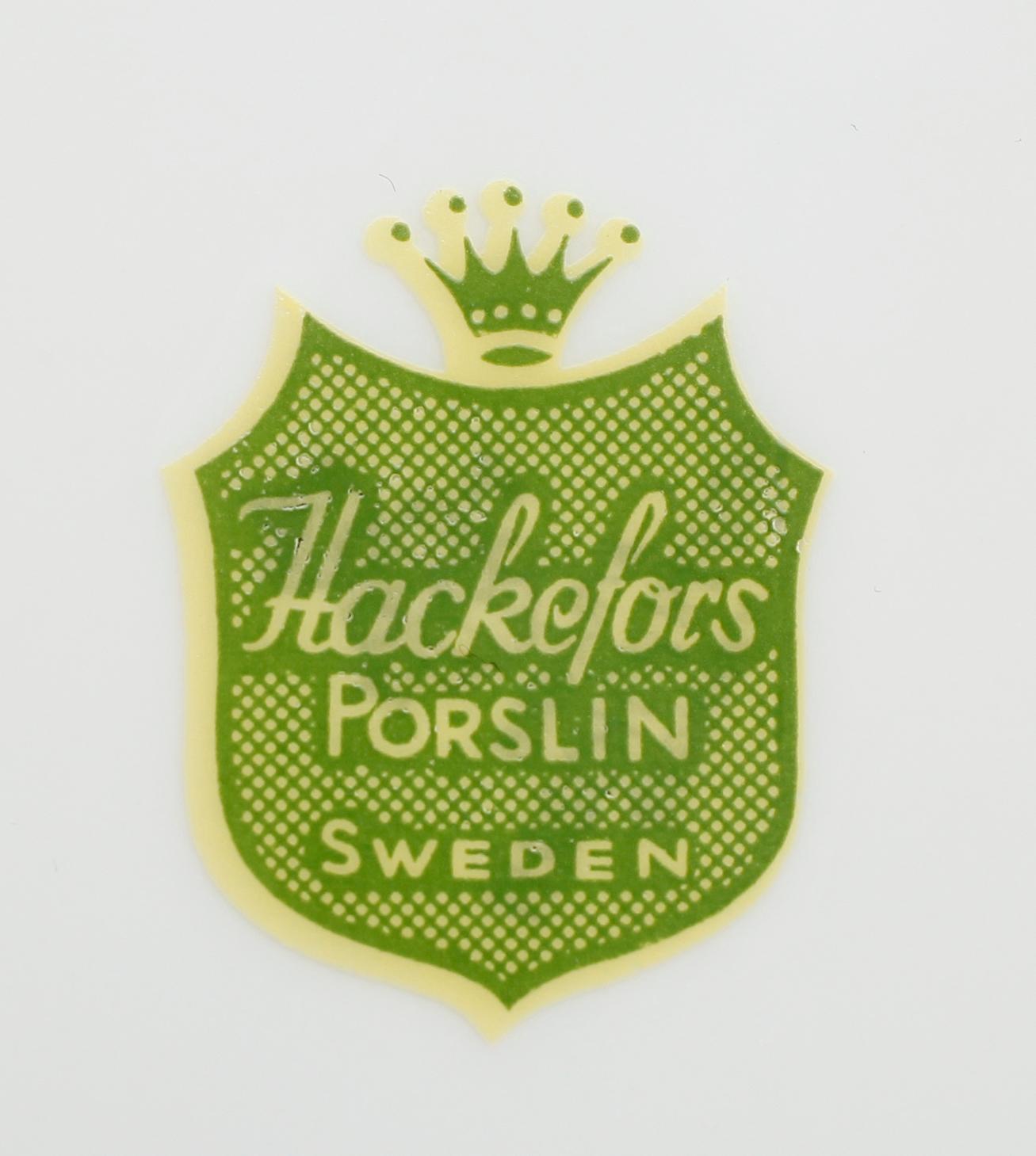 MATSERVIS, 49 delar, porslin, Hackefors, 1900-talets mitt.