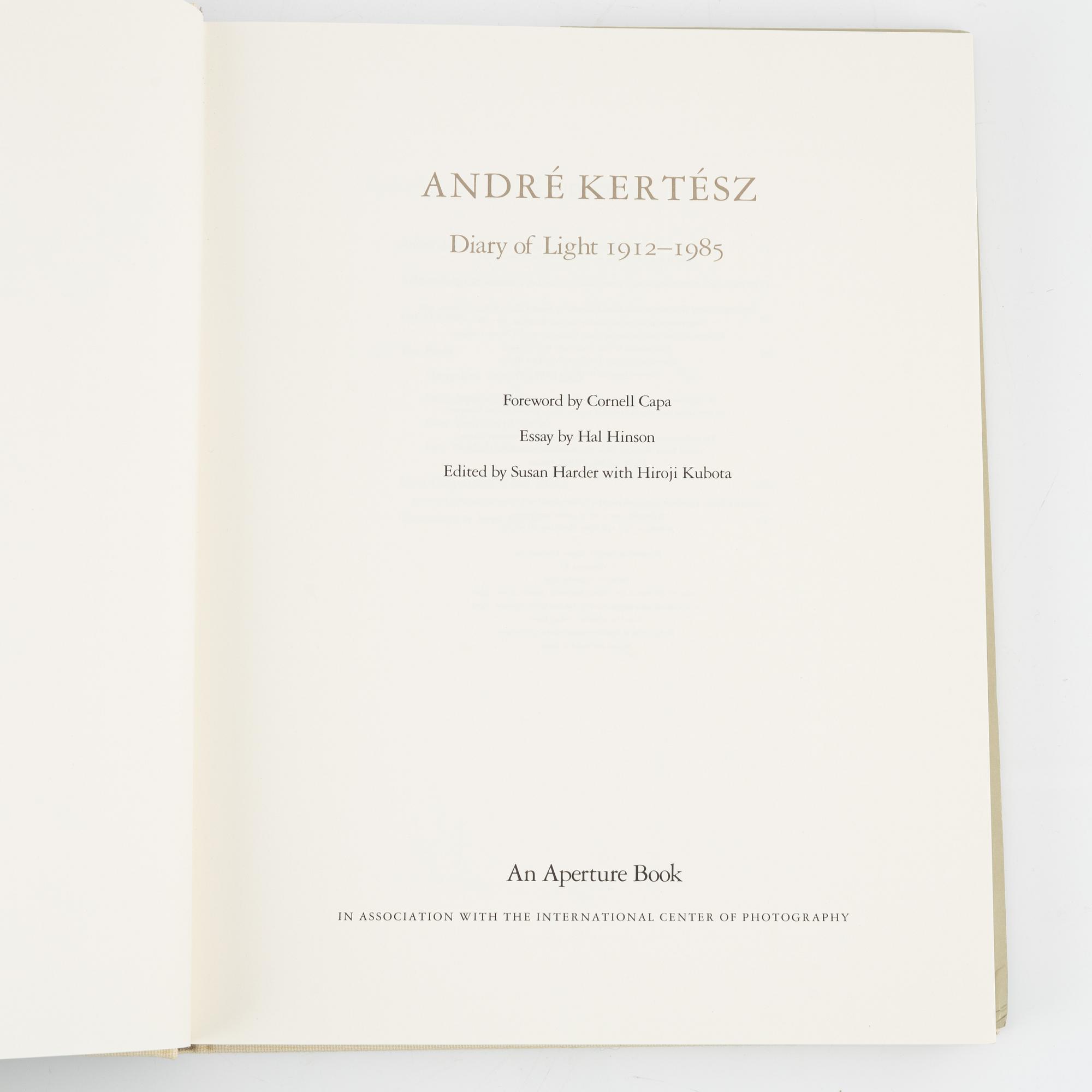 André Kertész, "Diary of Light 1912-1985", photobook.