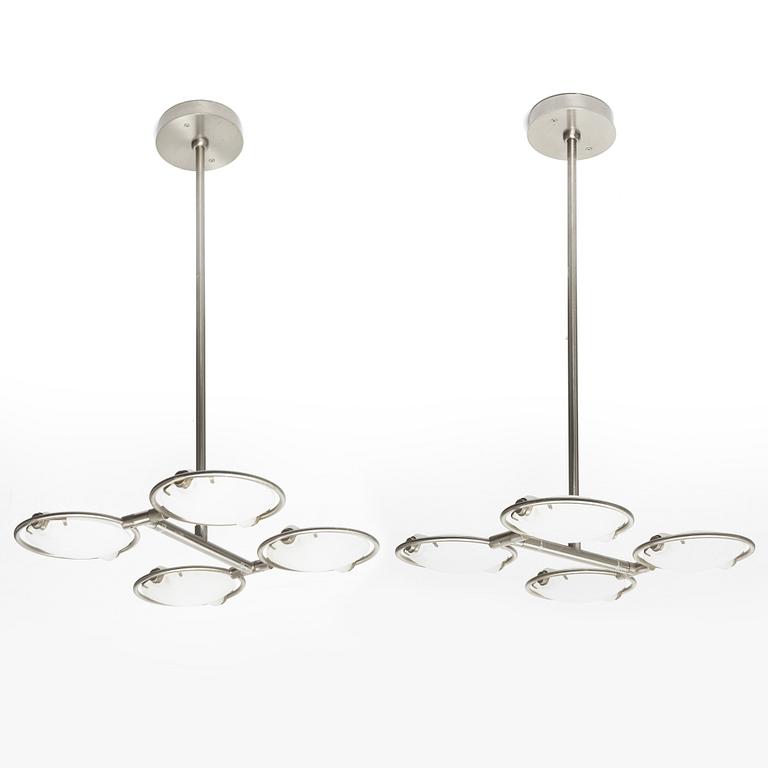 Fontana Arte, ceiling lamps, a pair, "Nobi".