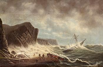 307. Claude Joseph Vernet Hans efterföljd, Skepp förliser utanför stormig kust.