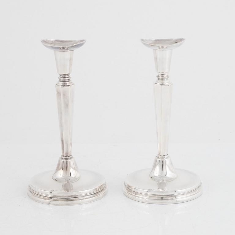 Eric Löfman, a pair of Swedish silver candlesticks, Uppsala 1966.