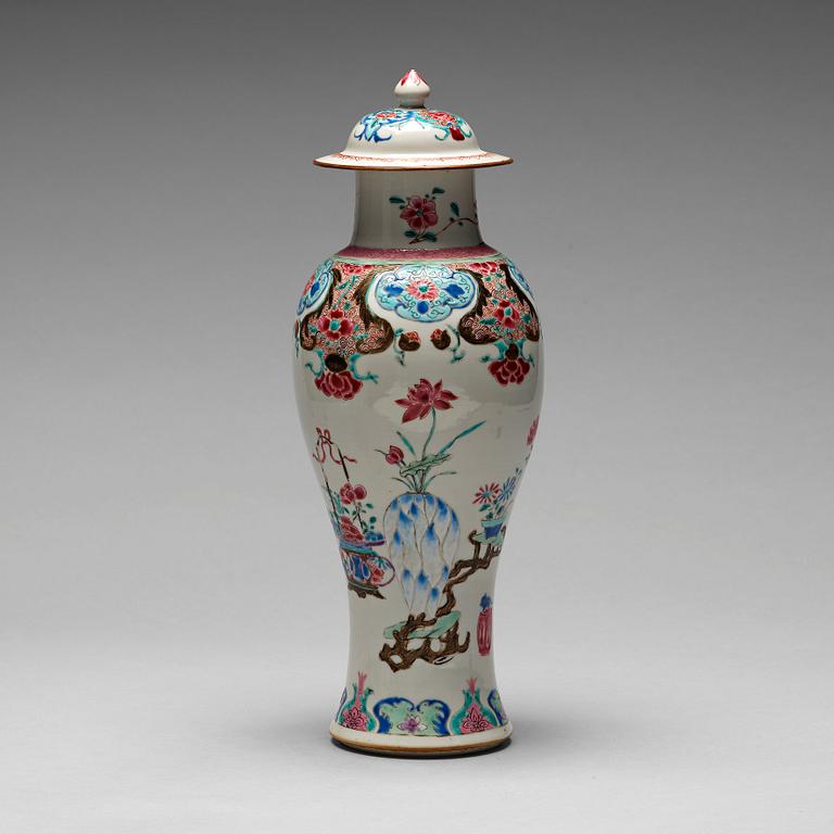 A famille rose jar with cover, Qing dynasty, Qianlong (1736-95).