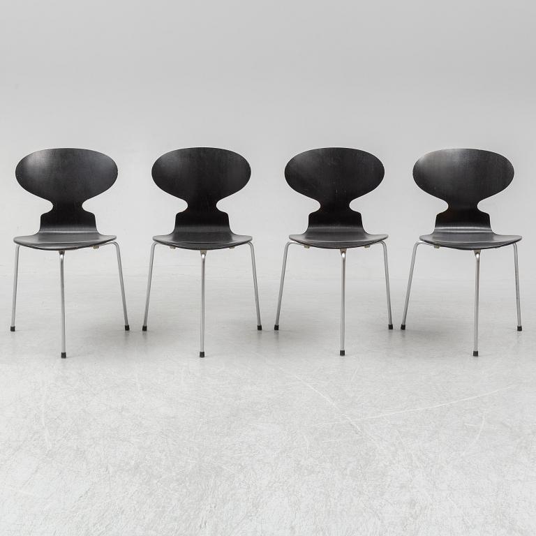 ARNE JACOBSEN, stolar, 4 st, "Myran", Fritz Hansen, Danmark, 1971.