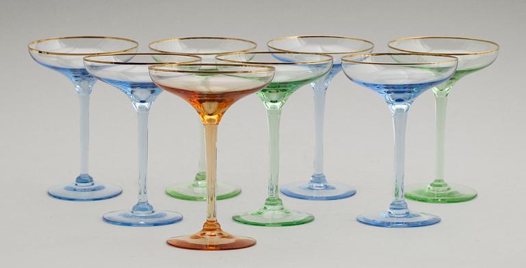 COCKTAILGLAS, 8 st, 1900-talets mitt.