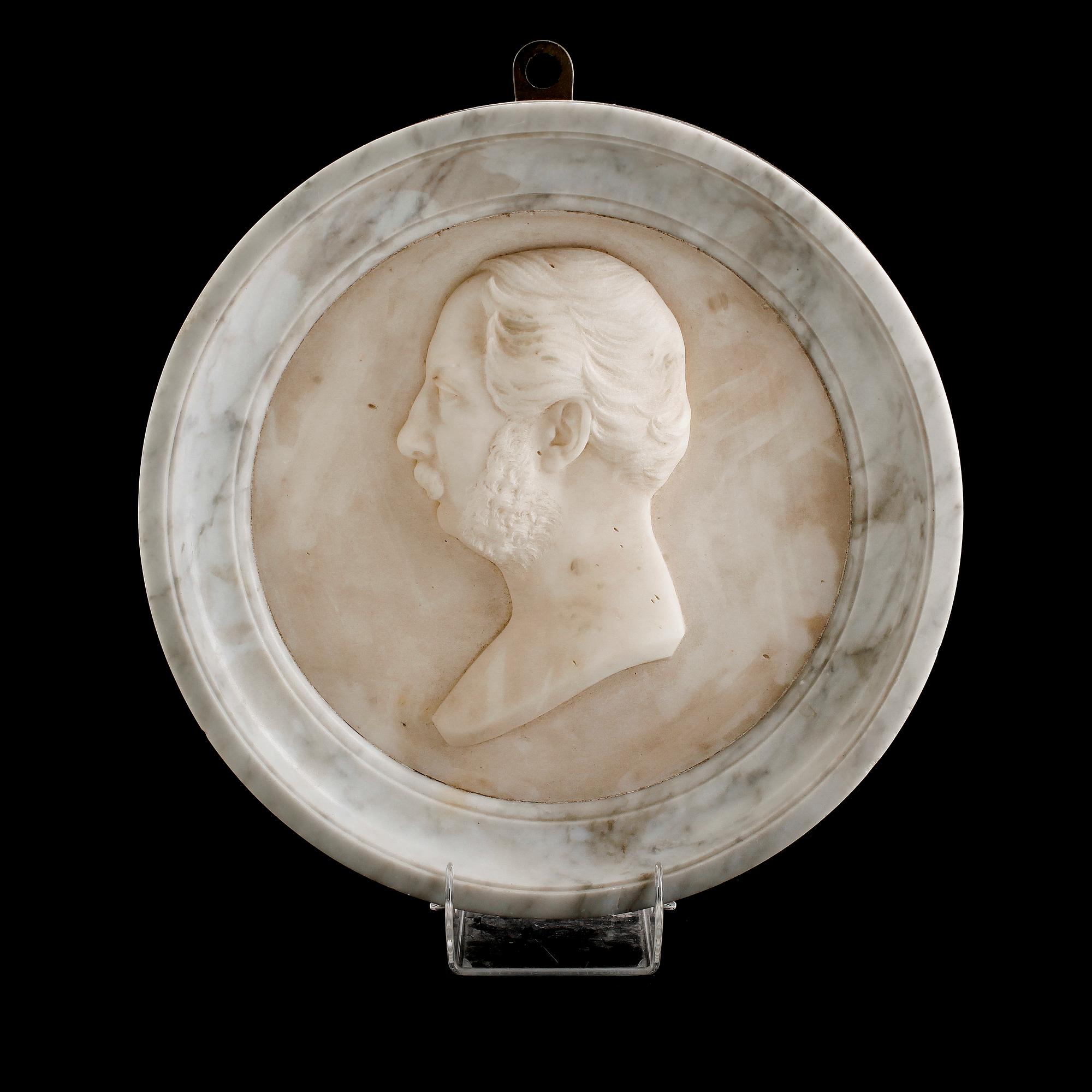 VÄGGRELIEF, marmor och alabaster, märkt L Najoli, Roma 1864.