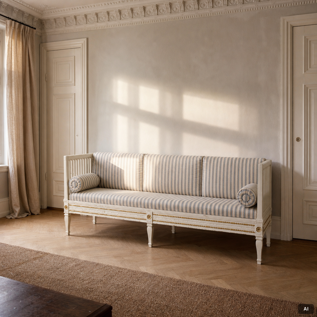 Sofa, Gustavian style, circa 1900.