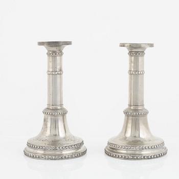 A pair of late Gustavian candlesticks, circa 1900.