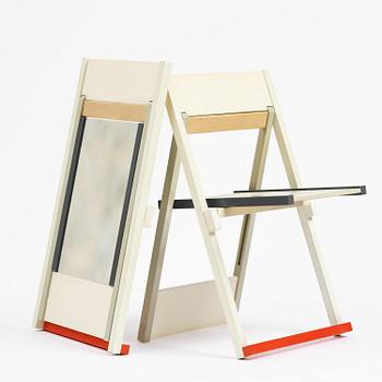 Igor Cronsioe, a pair of "Sudden Seat" folding chairs, Futura Gallery, Stockholm, 1983.
