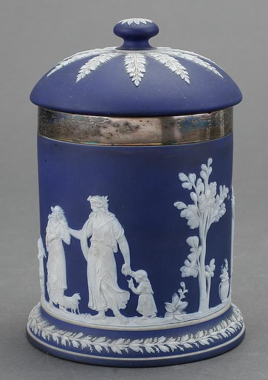 TOBAKSBURK, porslin samt silver, Chester, Wedgewood, 1907.