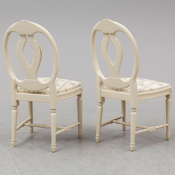 MATBORD SAMT 10 STOLAR, gustaviansk stil, 1900-talets slut.