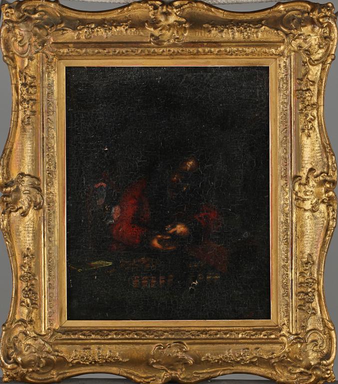 OKÄND KONSTNÄR, olja på pannå, 1700-tal.