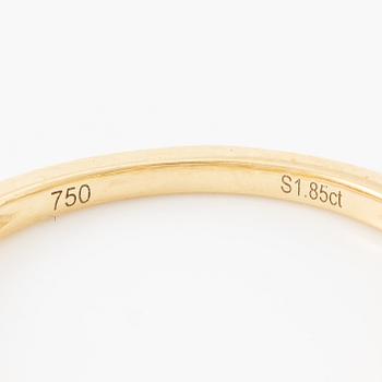 Ring, half eternity, 18K gold with yellow sapphires.