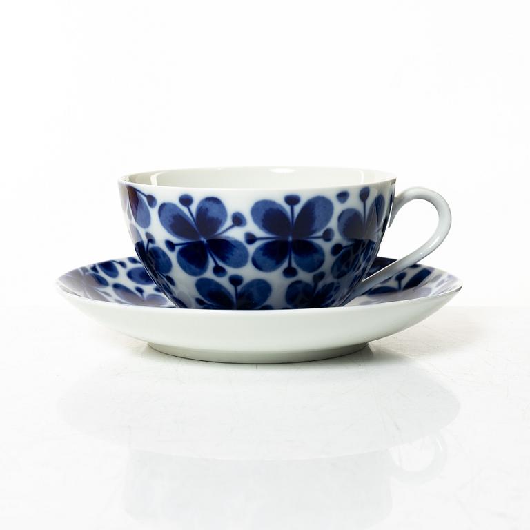 Marianne Westman, nine tea cups with saucers, porcelain, 'Mon Amie', Rörstrand.