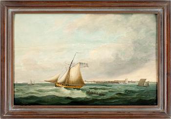 OKÄND KONSTNÄR, olja på pannå, 1800-tal.