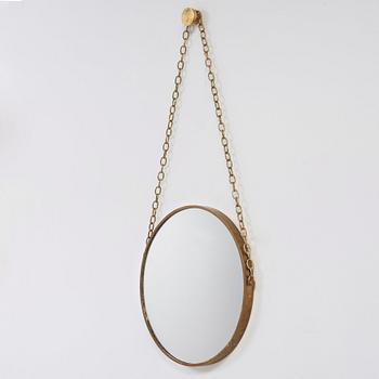 A mid 20th Century brass mirror, 1950-60's.